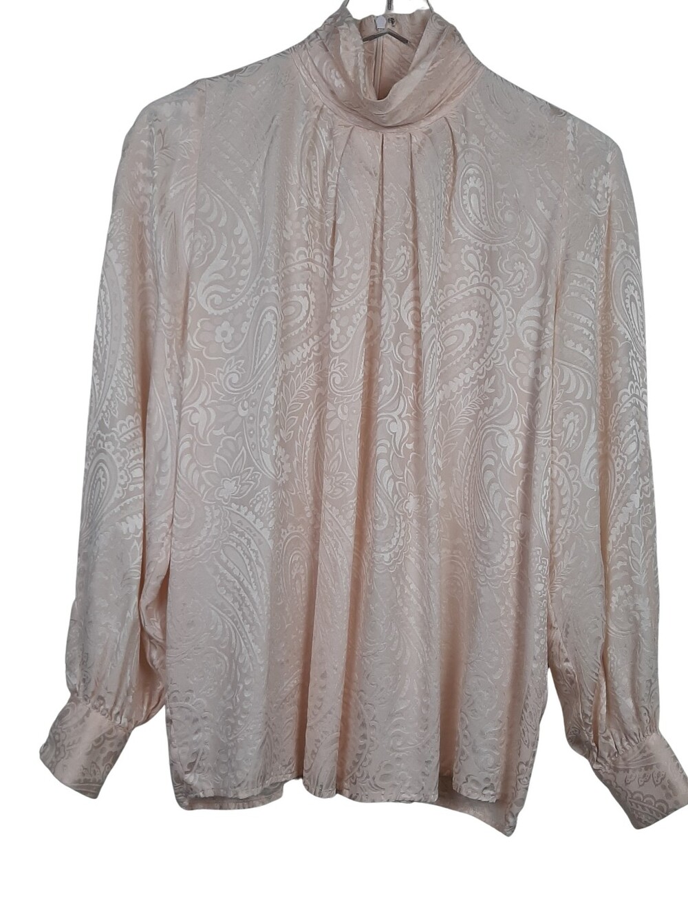 Vintage Jane Justin 100% Silk Paisley Pattern Long Sleeve Top Size 10